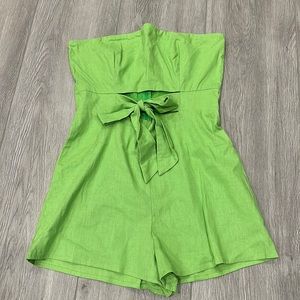 Urban Outfitters Green Strapless Romper